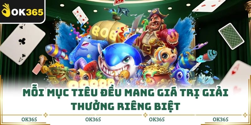 Mỗi mục tiêu đều mang giá trị giải thưởng riêng biệt